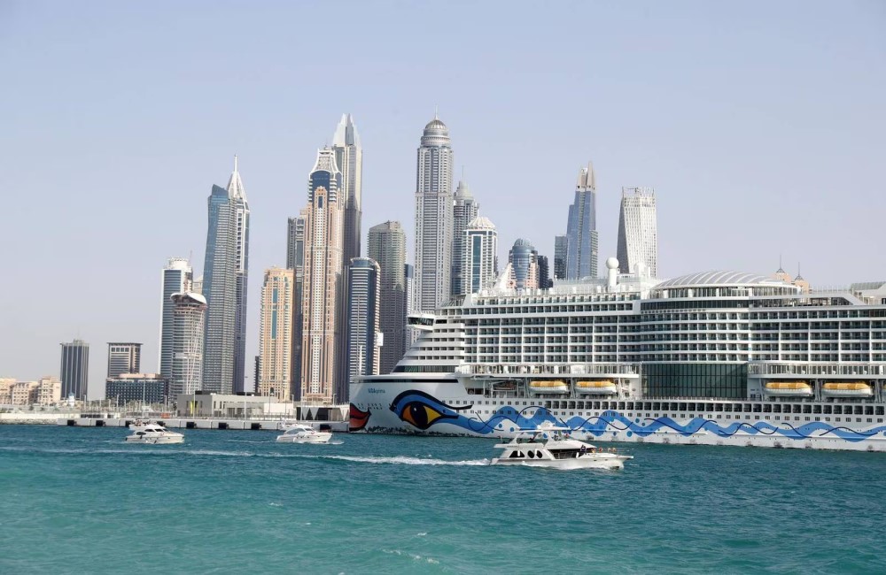 The AIDA Prima Cruise Ship Docks at the Dubai Cruise Terminal, Dubai, United Arab Emirates (UAE) - 10 Best Luxury Cruise Ports and Destinations in the Middle East