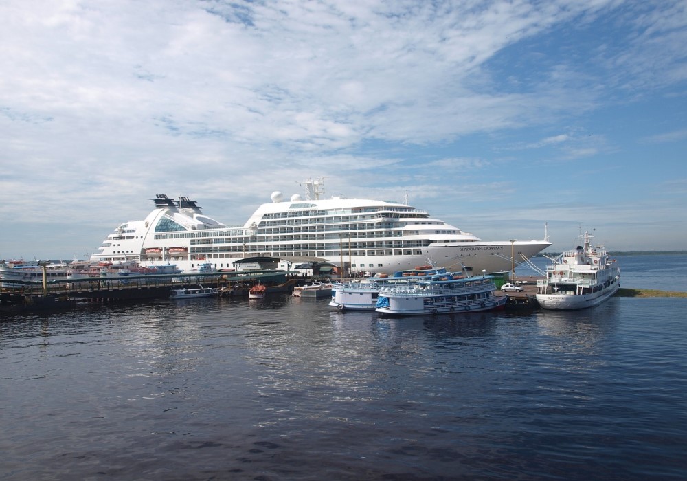 The Seabourn Odyssey Cruise Ship in Manaus, Brazil - Luxury Cruise Lines